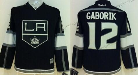 Los Angeles Kings #12 Marian Gaborik Černá dres – Dětské