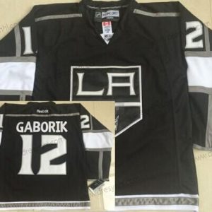 Los Angeles Kings #12 Marian Gaborik Černá dres – Pánské