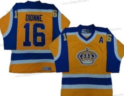 Los Angeles Kings #16 Marcel Dionne Žlutá With Nachový Retro CCM dres – Pánské