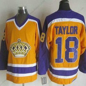 Los Angeles Kings #18 Dave Taylor 1980-81 Žlutá CCM Vintage dres – Pánské