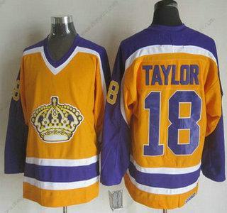 Los Angeles Kings #18 Dave Taylor 1980-81 Žlutá CCM Vintage dres – Pánské