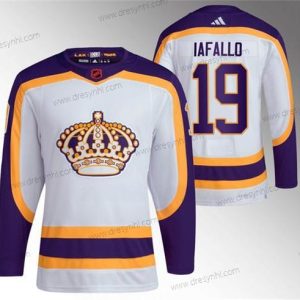 Los Angeles Kings #19 Alex Iafallo Bílý 2022 Obrácený Retro Sešitý dres – Pánské