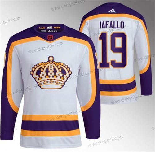 Los Angeles Kings #19 Alex Iafallo Bílý 2022 Obrácený Retro Sešitý dres – Pánské