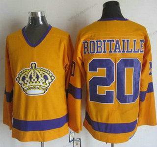 Los Angeles Kings #20 Luc Robitaille 1970-71 Bílý CCM Vintage dres – Pánské