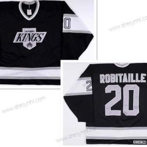 Los Angeles Kings #20 Luc Robitaille Černá Retro CCM dres – Pánské