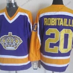 Los Angeles Kings #20 Luc Robitaille Nachový With Žlutá Retro CCM dres – Pánské