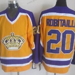 Los Angeles Kings #20 Luc Robitaille Žlutá With Nachový Retro CCM dres – Pánské