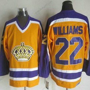 Los Angeles Kings #22 Tiger Williams 1980-81 Žlutá CCM Vintage dres – Pánské