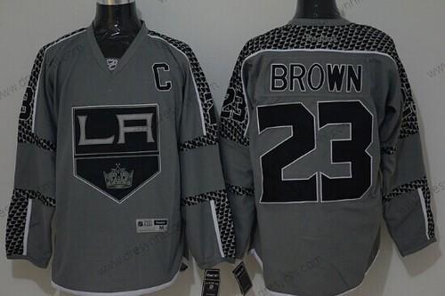 Los Angeles Kings #23 Dustin Brown Charcoal Šedá dres – Pánské