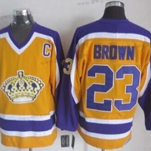 Los Angeles Kings #23 Dustin Brown Žlutá Retro CCM dres – Pánské