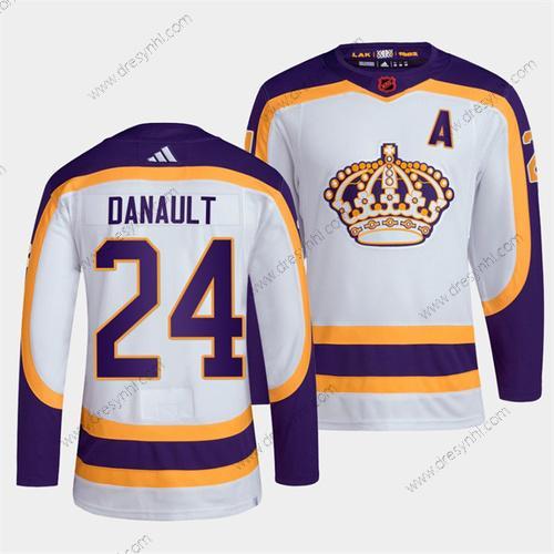 Los Angeles Kings #24 Phillip Danault Bílý 2022 Obrácený Retro Sešitý dres – Pánské