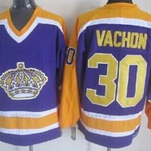 Los Angeles Kings #30 Rogie Vachon Nachový With Žlutá Retro CCM dres – Pánské