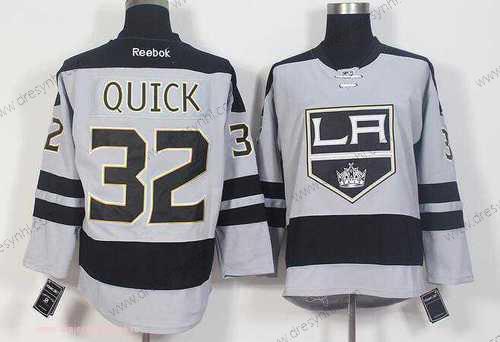 Los Angeles Kings #32 Jonathan Quick Šedá Náhradní Sešitý NHL 2016-17 Reebok Hokejový dres – Pánské