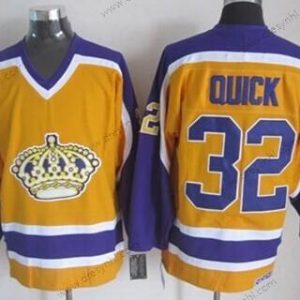 Los Angeles Kings #32 Jonathan Quick Žlutá Retro CCM dres – Pánské