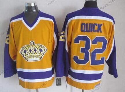 Los Angeles Kings #32 Jonathan Quick Žlutá Retro CCM dres – Pánské