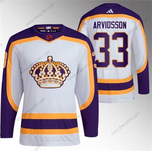 Los Angeles Kings #33 Viktor Arvidsson Bílý 2022 Obrácený Retro Sešitý dres – Pánské