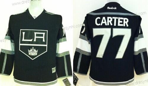 Los Angeles Kings #77 Jeff Carter Černá dres – Dětské