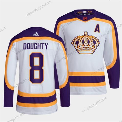 Los Angeles Kings #8 Drew Doughty Bílý 2022 Obrácený Retro Sešitý dres – Pánské