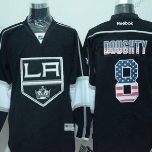 Los Angeles Kings #8 Drew Doughty Černá USA Flag Hokejový dres – Pánské