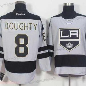 Los Angeles Kings #8 Drew Doughty Šedá Náhradní Sešitý NHL 2016-17 Reebok Hokejový dres – Pánské