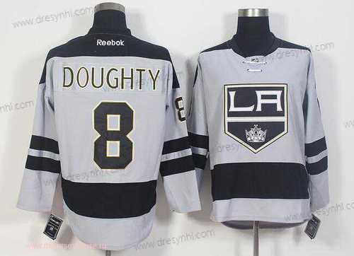 Los Angeles Kings #8 Drew Doughty Šedá Náhradní Sešitý NHL 2016-17 Reebok Hokejový dres – Pánské