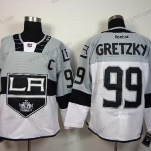 Los Angeles Kings #99 Wayne Gretzky 2015 Stadium Series Šedá #2 Bílý dres – Pánské