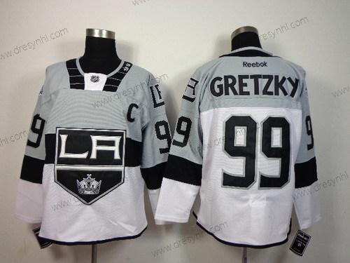 Los Angeles Kings #99 Wayne Gretzky 2015 Stadium Series Šedá #2 Bílý dres – Pánské