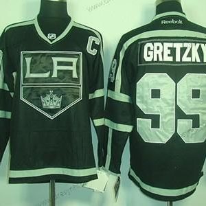 Los Angeles Kings #99 Wayne Gretzky Černá Ice dres – Pánské