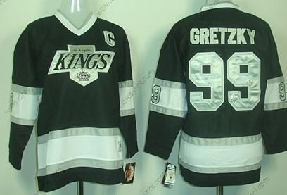 Los Angeles Kings #99 Wayne Gretzky Černá Retro CCM dres – Dětské