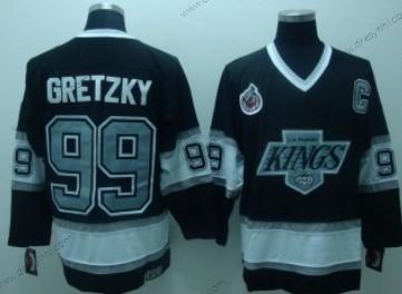 Los Angeles Kings #99 Wayne Gretzky Černá Throwack CCM dres – Pánské