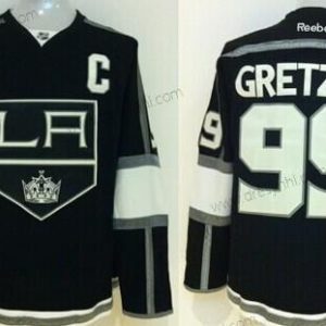 Los Angeles Kings #99 Wayne Gretzky Černá dres – Pánské