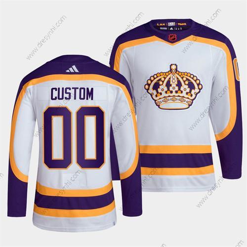 Los Angeles Kings Personalizované Bílý 2022 Obrácený Retro Sešitý dres – Pánské