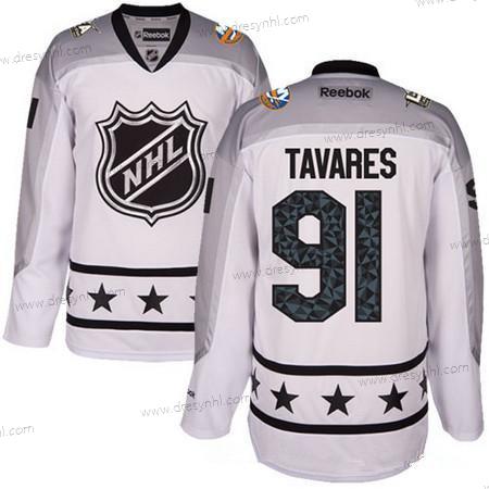 Metropolitan Division New York Islanders #91 John Tavares Reebok Bílý 2017 NHL All-Star Sešitý Hokejový dres – Pánské