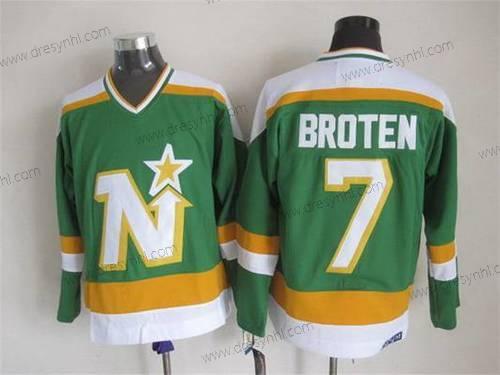 Minnesota North Dallas Stars #7 Neal Broten 1978-79 Zelená CCM Vintage dres – Pánské