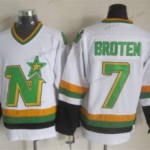 Minnesota North Dallas Stars #7 Neal Broten 1988-89 Bílý CCM Vintage dres – Pánské