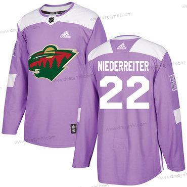 Minnesota Wild #22 Nino Niederreiter Nachový Autentické Bojuje proti rakovině Sešitý NHL dres – Juniorské