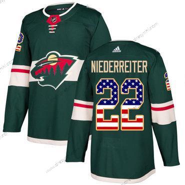 Minnesota Wild #22 Nino Niederreiter Zelená Domácí dres Autentické USA Flag Sešitý NHL dres – Juniorské