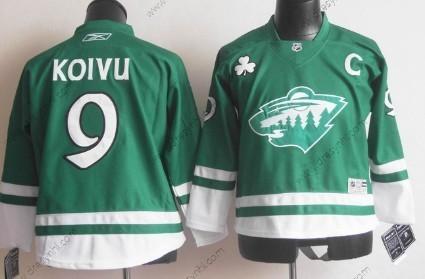 Minnesota Wild #9 Mikko Koivu St. Patrick’S Day Zelená dres – Dětské