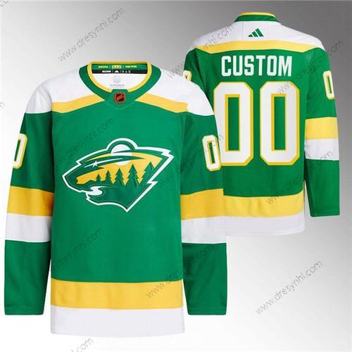 Minnesota Wild Personalizované Zelená 2022-23 Obrácený Retro Sešitý dres – Pánské