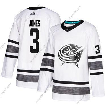 Modrý Jackets #3 Seth Jones Bílý Autentické 2019 All-Star Sešitý Hokejový dres – Pánské