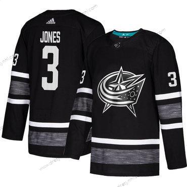 Modrý Jackets #3 Seth Jones Černá Autentické 2019 All-Star Sešitý Hokejový dres – Pánské