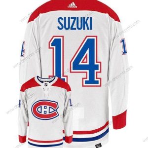 Montreal Canadiens #14 Nick Suzuki Bílý Sešitý dres – Pánské