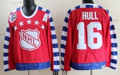 NHL 1992 All-Star #16 Brett Hull Červené 75Th Retro CCM dres – Pánské