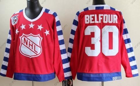 NHL 1992 All-Star #30 Ed Belfour Červené 75Th Retro CCM dres – Pánské