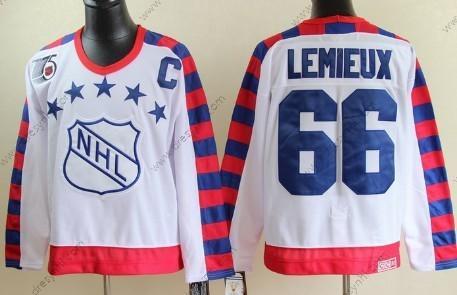 NHL 1992 All-Star #66 Marrio Lemieux Bílý 75Th Retro CCM dres – Pánské