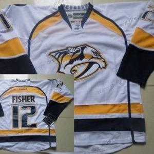 Nashville Predators #12 Mike Fisher Bílý dres – Pánské