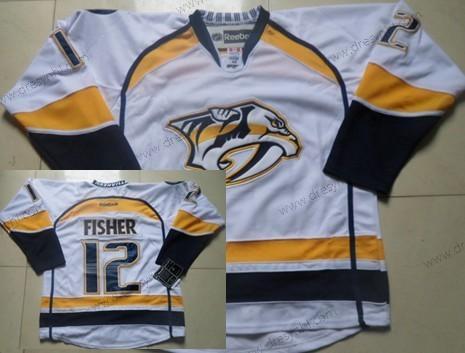 Nashville Predators #12 Mike Fisher Bílý dres – Pánské