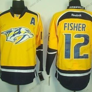 Nashville Predators #12 Mike Fisher Žlutá dres – Pánské