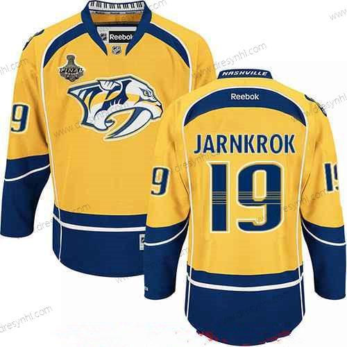 Nashville Predators #19 Calle Jarnkrok Žlutá 2017 Stanley Cup Finals Patch Sešitý NHL Reebok Hokejový dres – Pánské