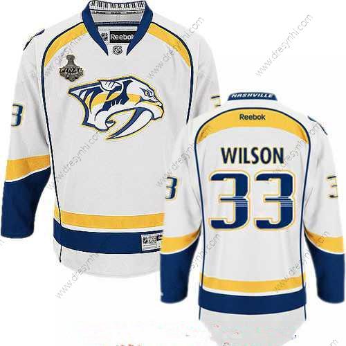 Nashville Predators #33 Colin Wilson Bílý 2017 Stanley Cup Finals Patch Sešitý NHL Reebok Hokejový dres – Pánské